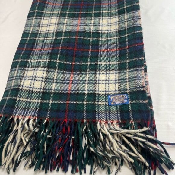 Pendleton VTG Wool Fringe Plaid Throw Blanket - Picture 1 of 9